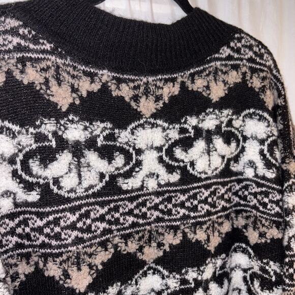 Anthropologie Slouchy V-Neck Distressed Sweater Oversized Soft Cozy SMALL - Picture 3 of 10